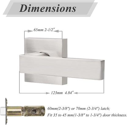 Probrico Matte Black Passage Door Handles – Square Interior Door Lever Set for Closets & Hallways