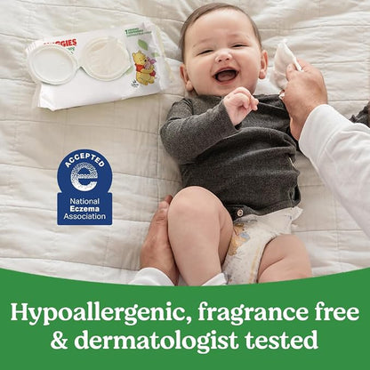 Huggies Natural Care Sensitive Baby Wipes – 288 Unscented Hypoallergenic Wipes, 6 Flip-Top Packs of 48
