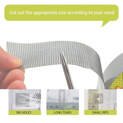 FLYZZZ Window Screen Repair Tape 2" x 16.4 FT – Waterproof Fiberglass Mesh Patch Tape for Window & Screen Door Repair