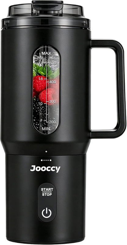 Jooccy 18oz Portable Smoothie Blender – Cordless Rechargeable Personal Blender with Auto-Reverse & Ice Crushing