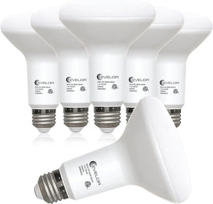 Evelor BR30 LED Light Bulbs – 65W Equivalent, 7W Dimmable 5000K Daylight Recessed Flood Lights, 6 Pack