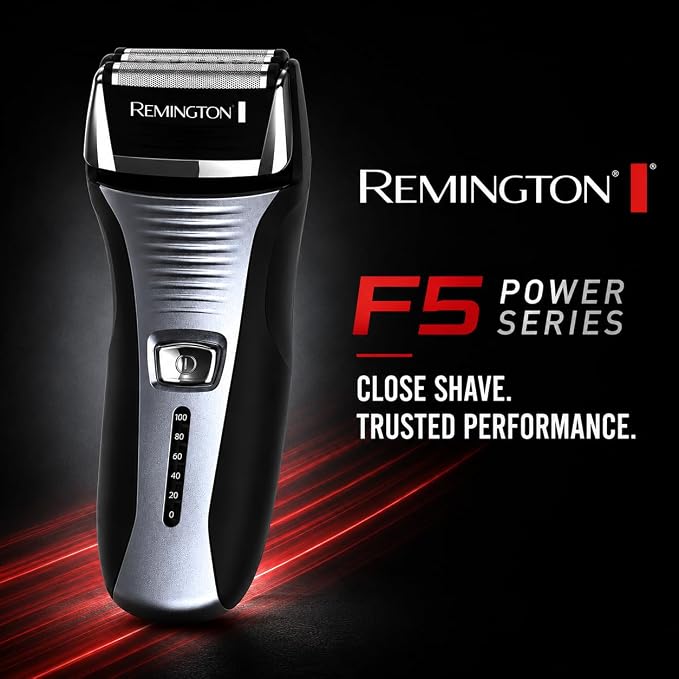 Remington F5-5800 Foil Electric Shaver for Men – Cordless Rechargeable Razor with Pivoting Flex Foils & Pop-Up Trimmer