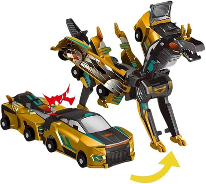 TEZKIM 2-in-1 Collision Transforming Dinosaur Car Toy – Magnetic Crash-to-Transform Vehicle