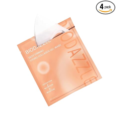 BIODAZZLE Collagen Overnight Deep Hydrating Face Mask – 33 g, Pack of 4 Moisturizing Skin Care Masks