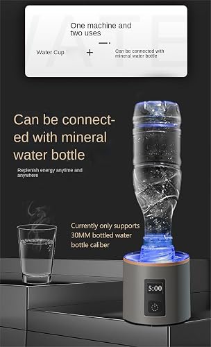 Tengertang 270ML Hydrogen Water Bottle Generator – Rechargeable SPE PEM Hydrogen Water Ionizer with LED Display
