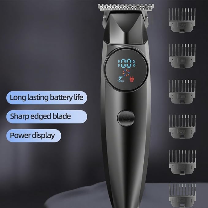 RDRVA Men’s Body & Groin Hair Trimmer – Waterproof Cordless Rechargeable Groomer with Ceramic Blade, LED Display & 6 Guide Combs,