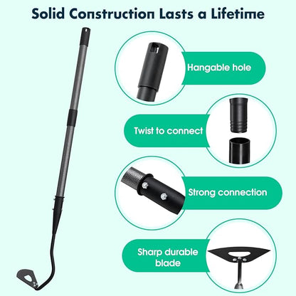 DEROFIT 55-Inch Heavy-Duty Garden Hoe – Adjustable Long-Handle Carbon Steel Hollow Hoe & Manual Weeder for Weeding, Digging & Soil Cultivation