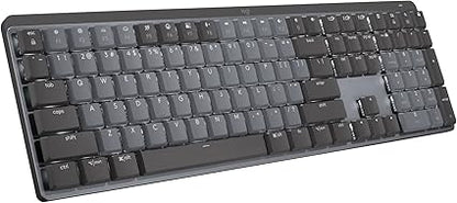 Logitech MX Mechanical Wireless Keyboard – Full-Size Low-Profile Tactile Mechanical Keys, Smart Backlight, Bluetooth & Logi Bolt, Graphite