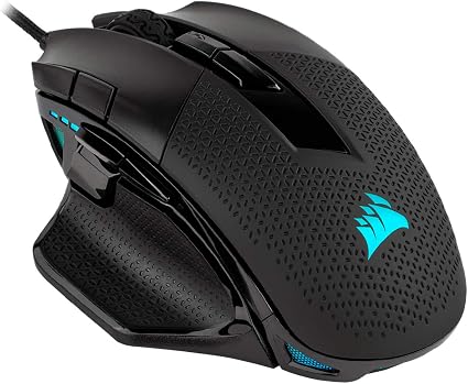 Corsair Nightsword RGB Wired Gaming Mouse – 18,000 DPI Optical Sensor, 10 Programmable Buttons, Tunable Weight & RGB Lighting