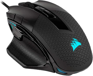 Corsair Nightsword RGB Wired Gaming Mouse – 18,000 DPI Optical Sensor, 10 Programmable Buttons, Tunable Weight & RGB Lighting