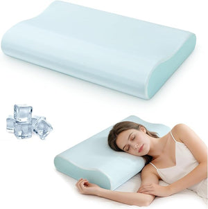Cervical Memory Foam Pillow – Ergonomic Contour Neck Support Pillow with Ventilated Cooling Design for Side & Back Sleepers, 60 x 40 cm
