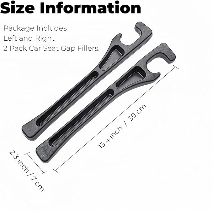 EnzeroTools Car Seat Gap Filler – 2-Pack No-Drop Seat Side Organizer with Phone Holder, Universal Fit