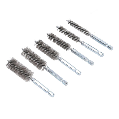 6-Piece Stainless Steel Bore Brush Set for Tube, Pipe, Hole & Fitting Cleaning T0985