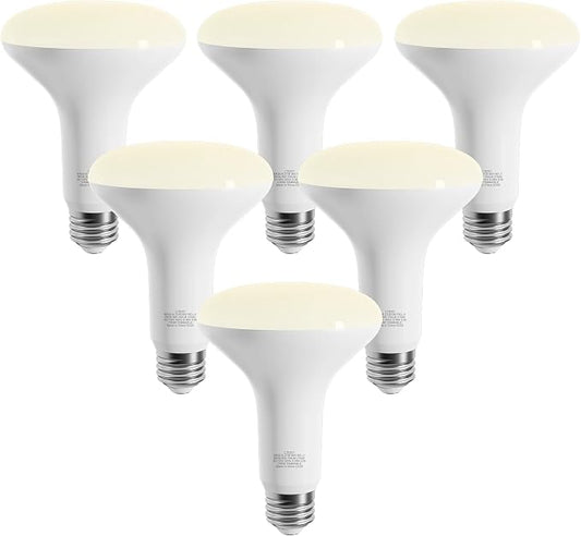 Novapollo BR30 LED Flood Light Bulbs 6-Pack – 8W 700LM, 2700K Soft White, Dimmable 65W Equivalent E26 Recessed Bulbs