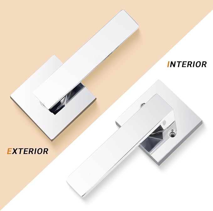 Probrico Matte Black Passage Door Handles – Square Interior Door Lever Set for Closets & Hallways