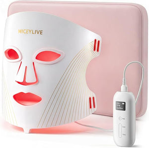 MICEYLIVE LED Red Light Therapy Face Mask – 460–850nm Near Infrared Silicone Skincare Mask with Multi-Light Therapy for Facial Rejuvenation