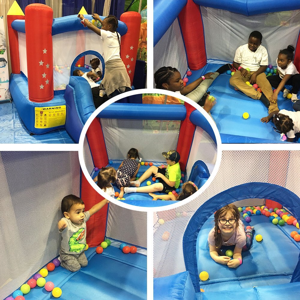 Commercial Grade Bounce House with Slide – 9.5′ x 6.6′ Kids Inflatable Bouncy Castle with Blower 6207