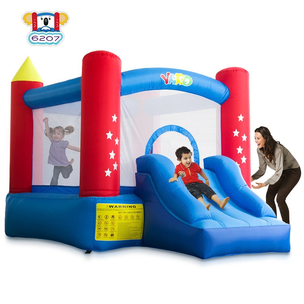 Commercial Grade Bounce House with Slide – 9.5′ x 6.6′ Kids Inflatable Bouncy Castle with Blower 6207