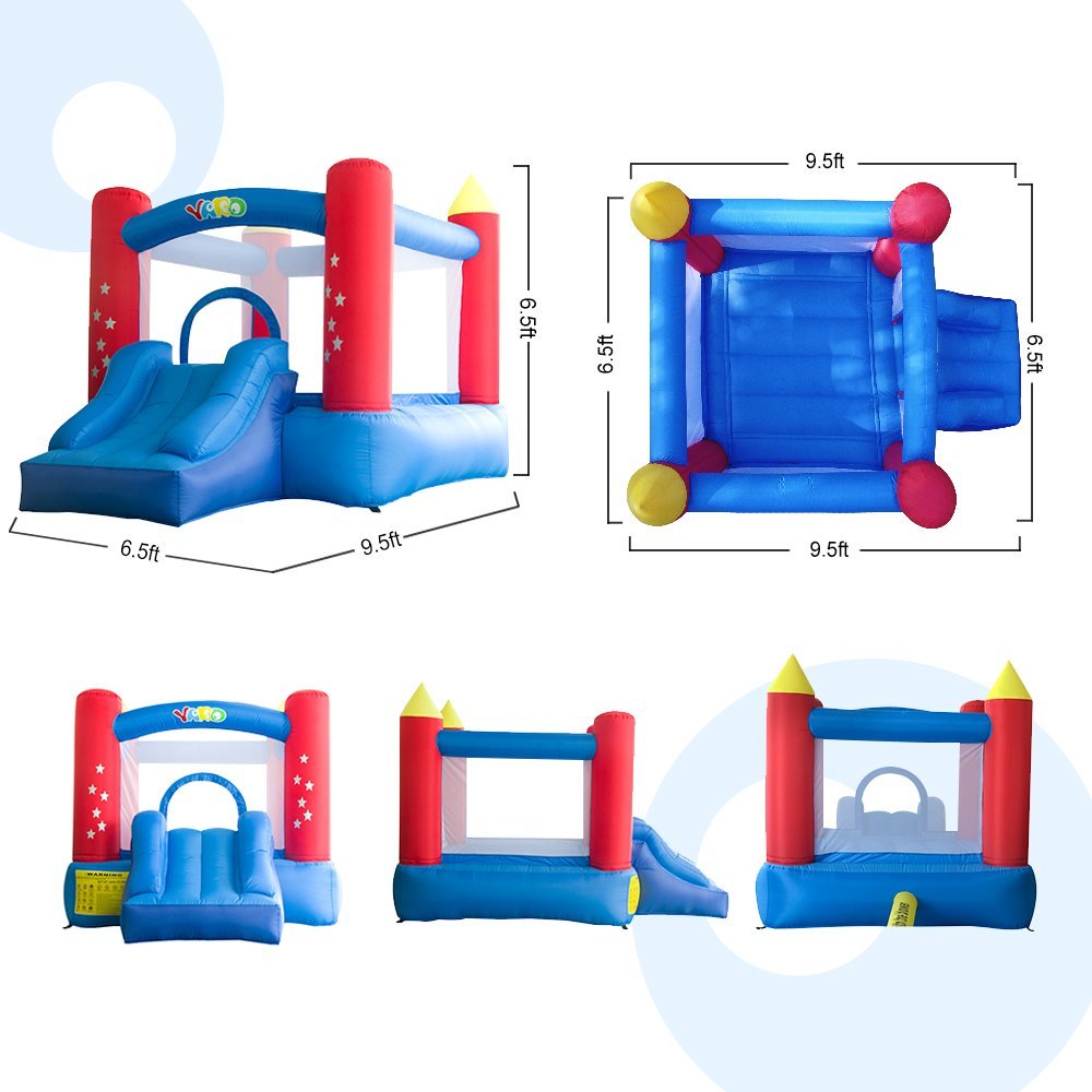 Commercial Grade Bounce House with Slide – 9.5′ x 6.6′ Kids Inflatable Bouncy Castle with Blower 6207