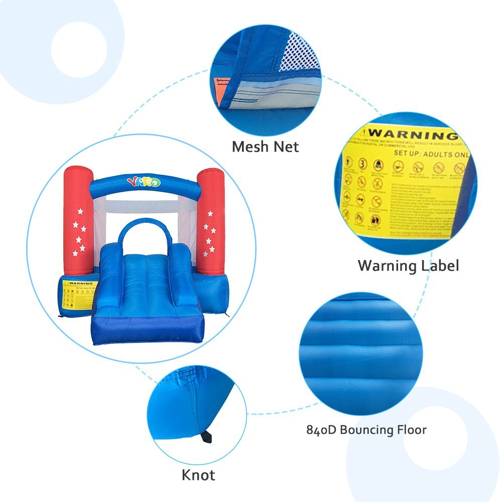 Commercial Grade Bounce House with Slide – 9.5′ x 6.6′ Kids Inflatable Bouncy Castle with Blower 6207