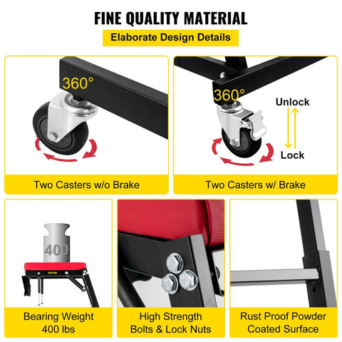 400 LBS over-engine creeper with padded deck and support rods
High-top automotive creeper work stand in use
Foldable engine creeper platform for cars and trucks
Adjustable mechanic creeper with height settings
Engine bay creeper stand with locking wheels and pouch