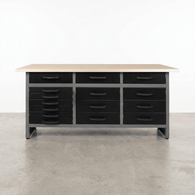 63" Heavy - Duty Metal Workbench with 15 Drawers | Garage Tool Storage Organizer - Tool Benches & Workstations with Black | Sold by Uncle Wiener's Wholesale