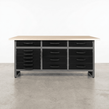 63" Heavy - Duty Metal Workbench with 15 Drawers | Garage Tool Storage Organizer - Tool Benches & Workstations with Black | Sold by Uncle Wiener's Wholesale