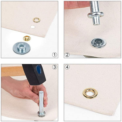 63 - Piece Tarp Repair Kit Brass Grommet Eyelet Tool Set for Canvas Tarps Tents Awnings S1347 - with | Sold by Uncle Wiener's Wholesale