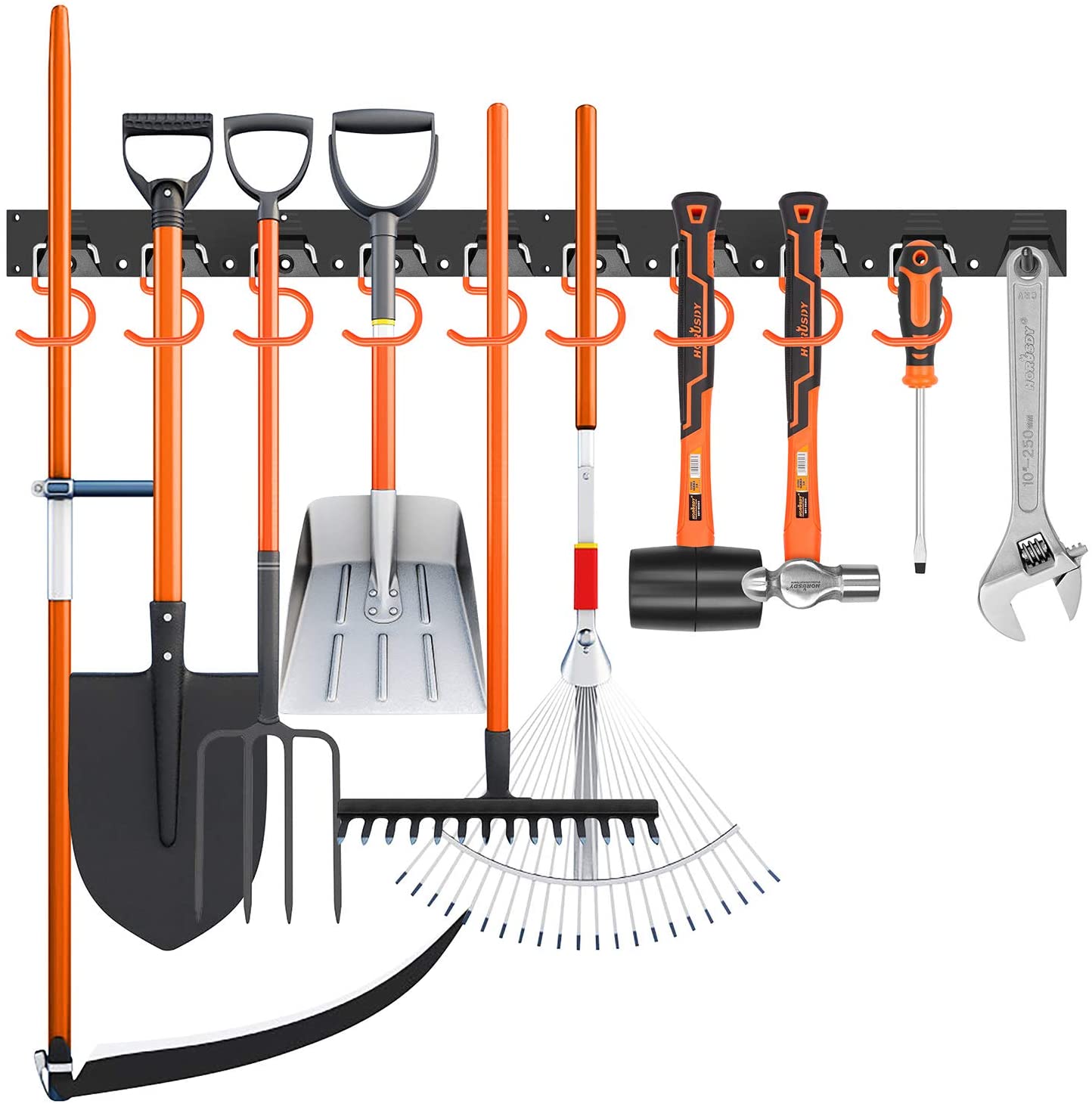64" Garage Tool Organizer Wall Mount with Adjustable Hooks & Rails – Heavy - Duty Storage System WT21392 - with | Sold by Uncle Wiener's Wholesale