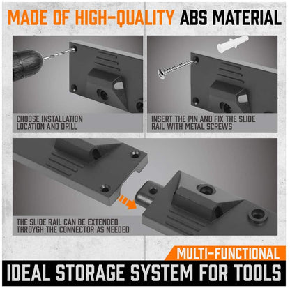 64" Garage Tool Organizer Wall Mount with Adjustable Hooks & Rails – Heavy - Duty Storage System WT21392 - with | Sold by Uncle Wiener's Wholesale