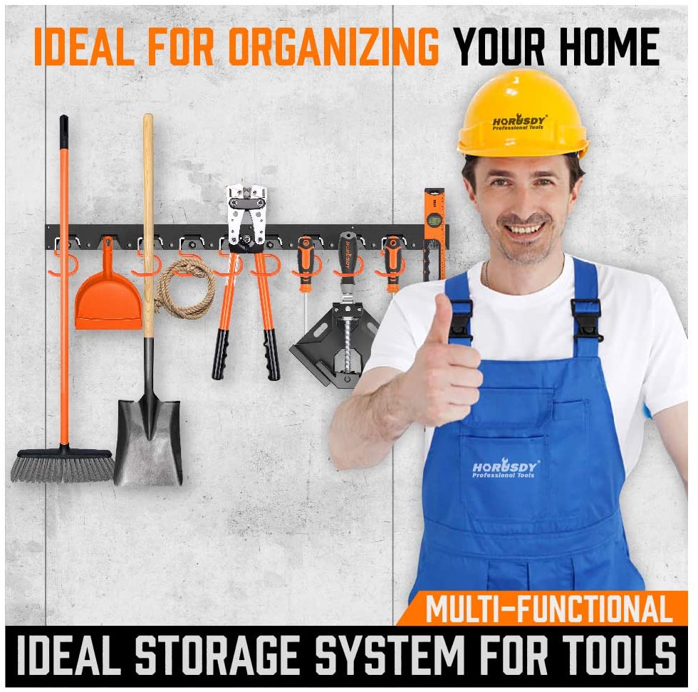 64" Garage Tool Organizer Wall Mount with Adjustable Hooks & Rails – Heavy - Duty Storage System WT21392 - with | Sold by Uncle Wiener's Wholesale