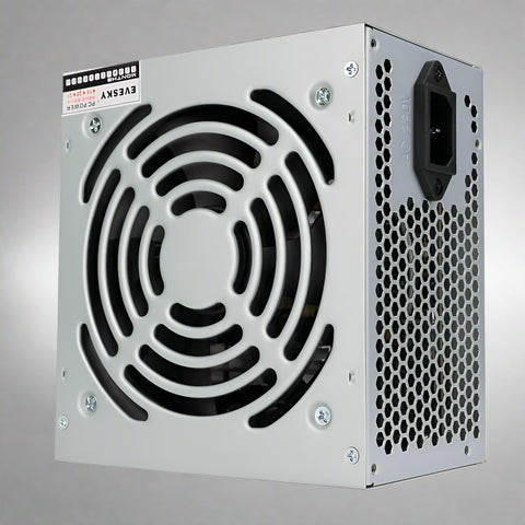 650W modular ATX power supply with flat black cables
80+ Gold-rated PSU with USA plug and quiet fan
Side view of 650W semi-modular gaming PSU
