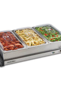 6.6 Qt. Stainless Steel Buffet Server with 3 - Crocks - with | Sold by Uncle Wiener's Wholesale
