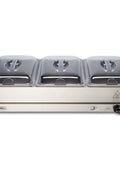 6.6 Qt. Stainless Steel Buffet Server with 3 - Crocks - with | Sold by Uncle Wiener's Wholesale