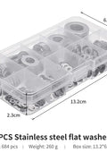 684pcs Flat Washer Stainless Steel Assortment Set FS010509 - with | Sold by Uncle Wiener's Wholesale