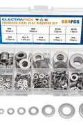 684pcs Flat Washer Stainless Steel Assortment Set FS010509 - with | Sold by Uncle Wiener's Wholesale