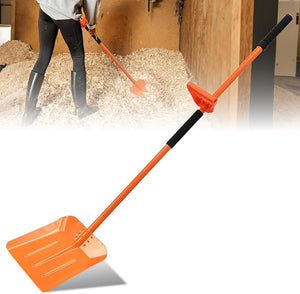 69-Inch Heavy Duty Snow Shovel – Large Capacity Metal Snow & Garden Shovel with Ergonomic Handle, Orange