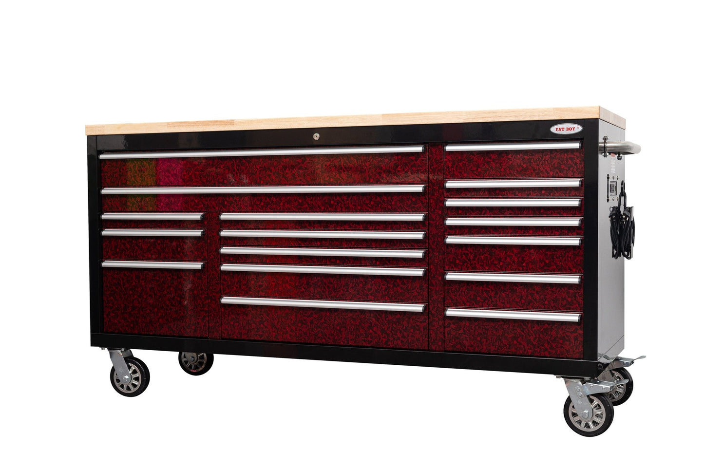 6FT 17 - Drawer Tool Bench Workstation & Tool Box – Heavy - Duty Rolling Workbench with Power Outlets & USB | Multi - Color Options - with Ghostfire Carbon Edition | Sold by Uncle Wiener's Wholesale