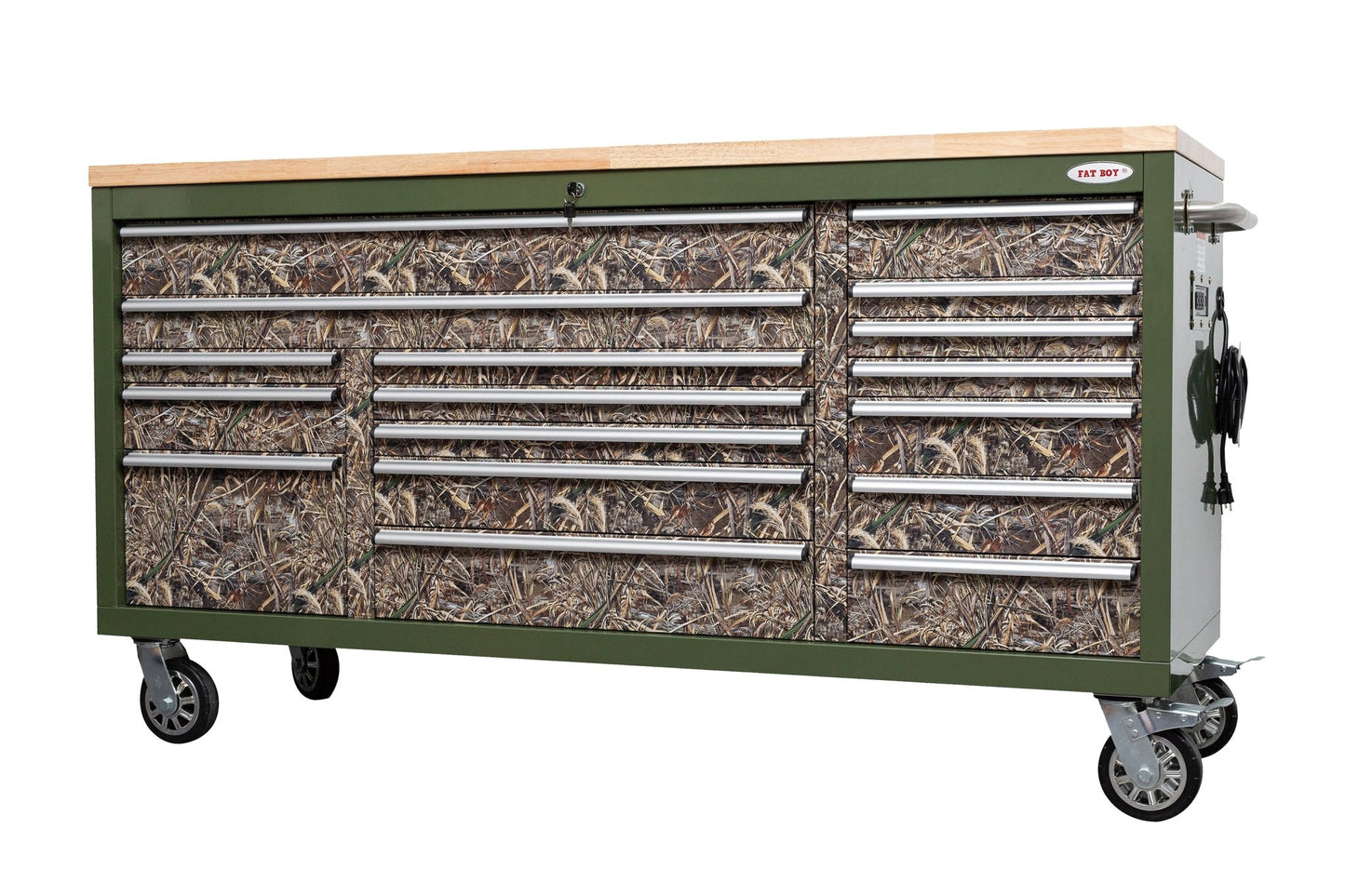 6FT 17 - Drawer Tool Bench Workstation & Tool Box – Heavy - Duty Rolling Workbench with Power Outlets & USB | Multi - Color Options - with Grassland Hunter | Sold by Uncle Wiener's Wholesale