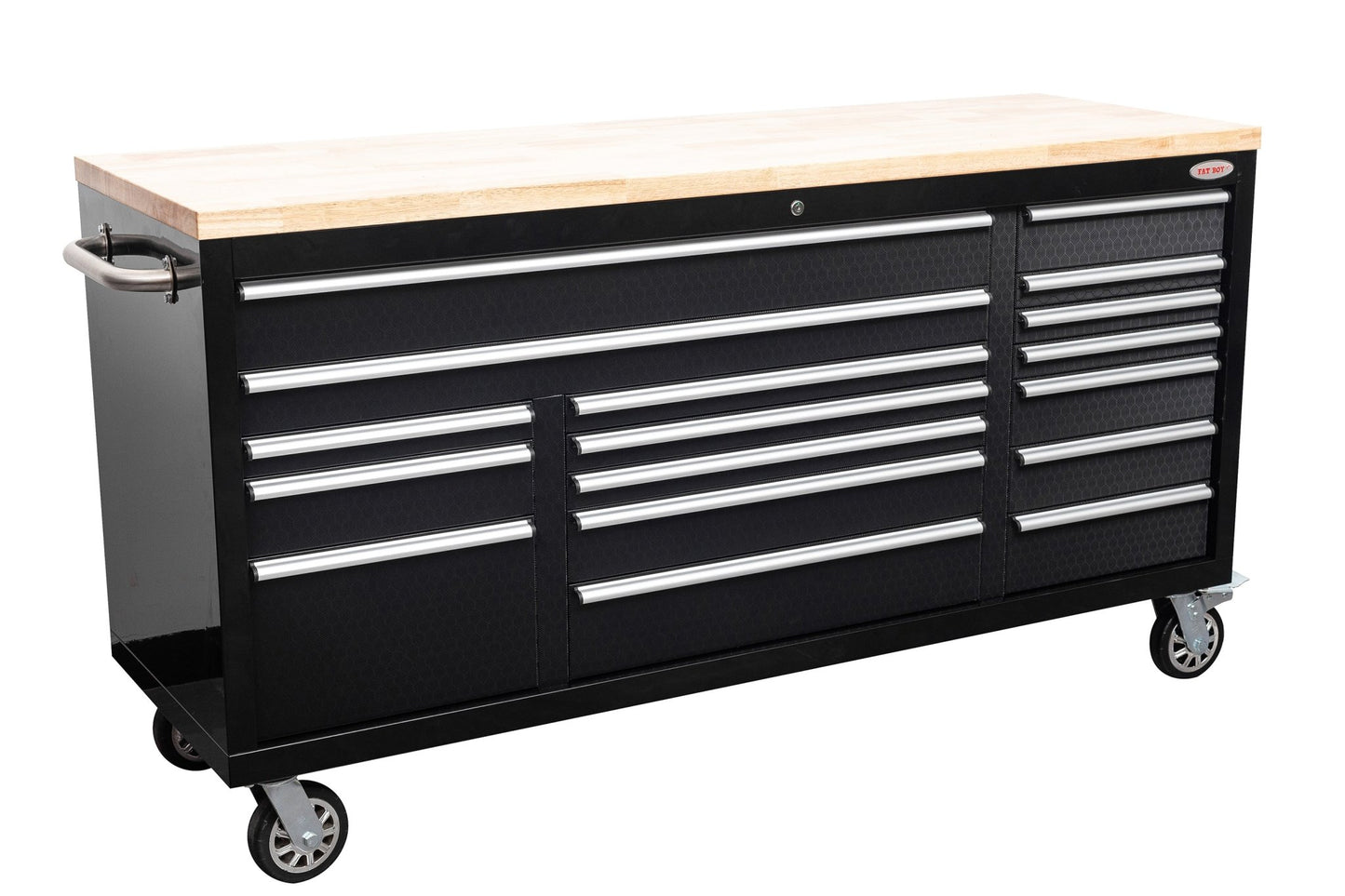 6FT 17 - Drawer Tool Bench Workstation & Tool Box – Heavy - Duty Rolling Workbench with Power Outlets & USB | Multi - Color Options - with Inferno Red Signature | Sold by Uncle Wiener's Wholesale