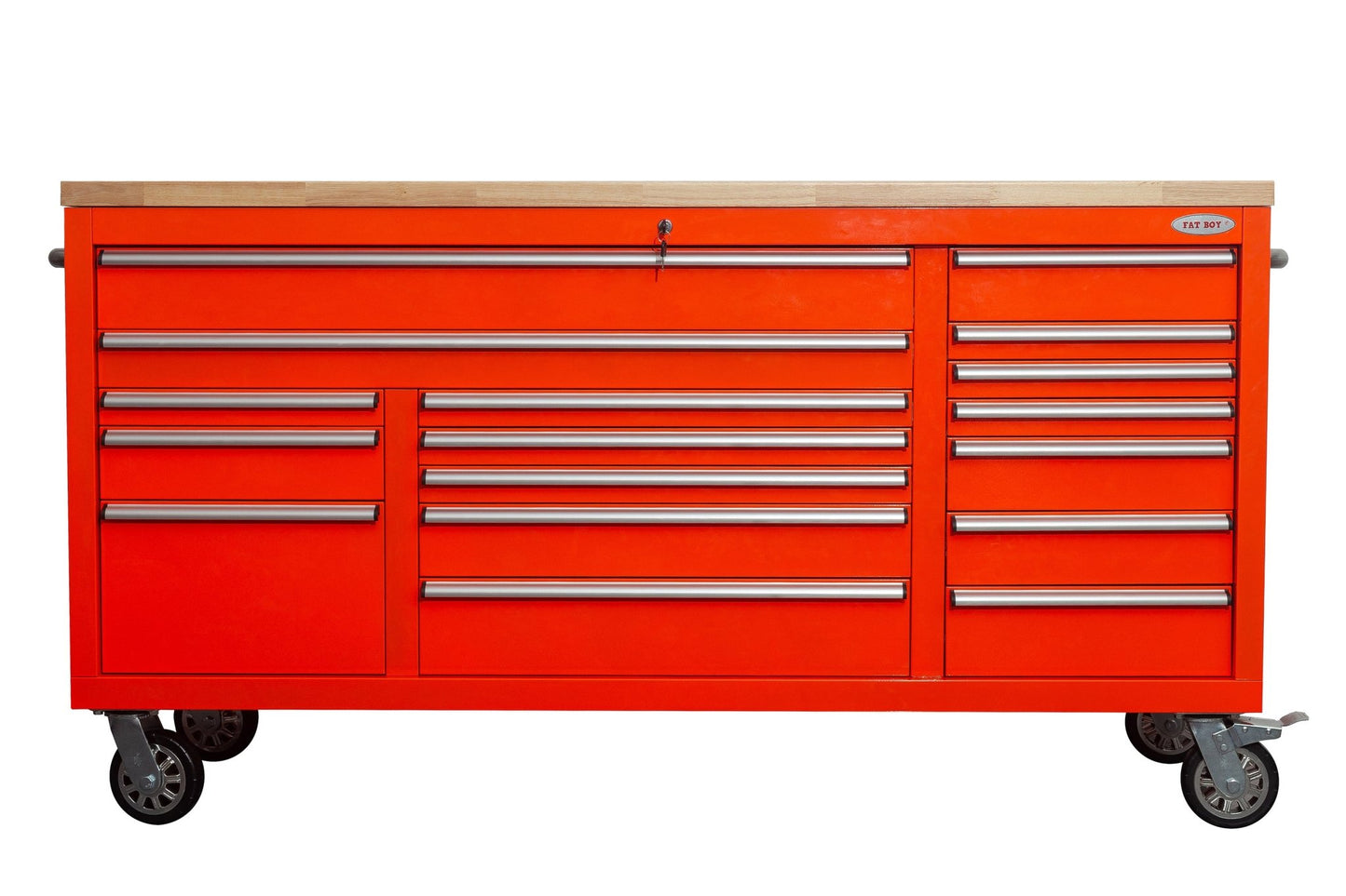 6FT 17 - Drawer Tool Bench Workstation & Tool Box – Heavy - Duty Rolling Workbench with Power Outlets & USB | Multi - Color Options - with Inferno Red | Sold by Uncle Wiener's Wholesale