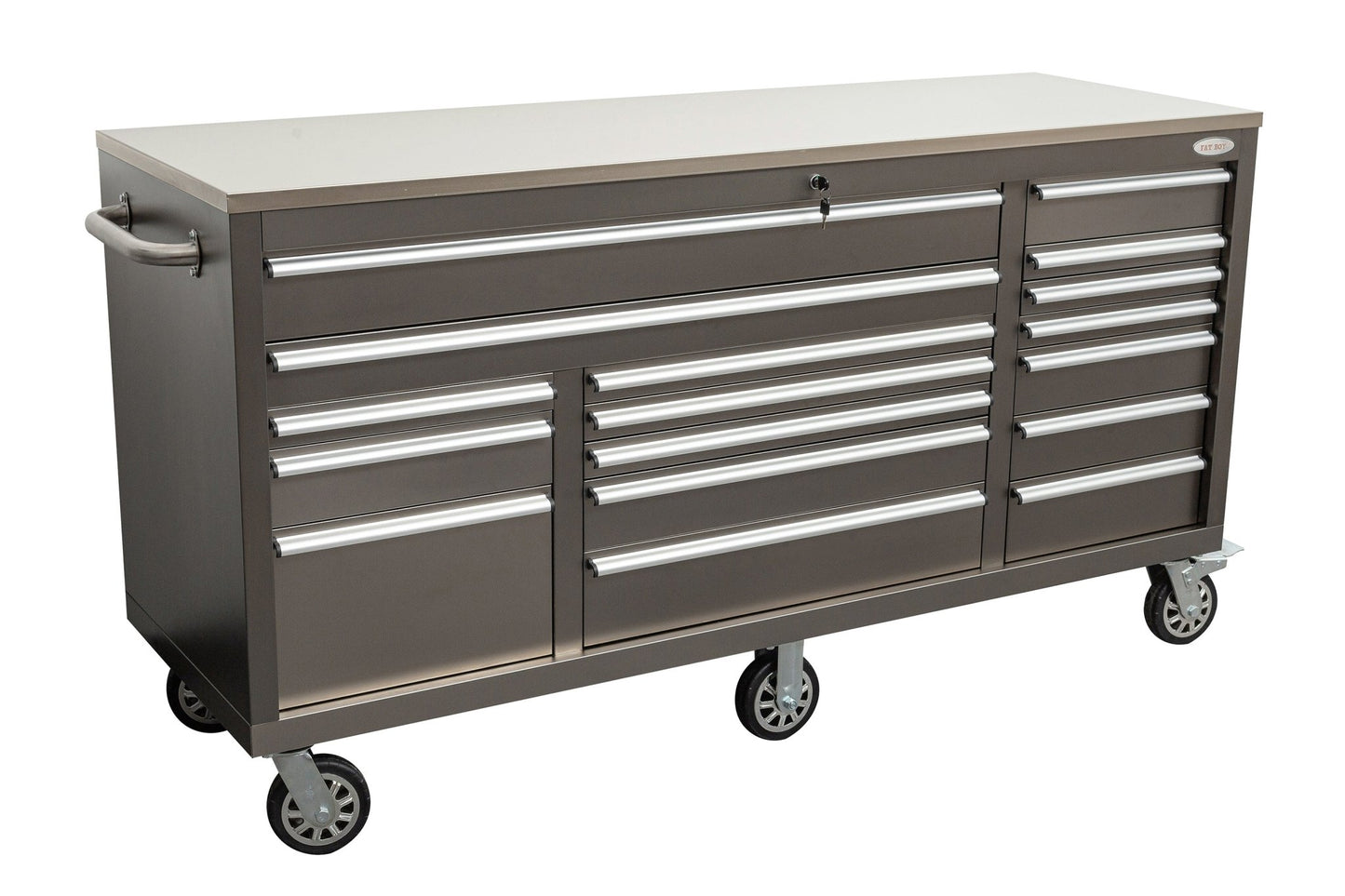 6FT 17 - Drawer Tool Bench Workstation & Tool Box – Heavy - Duty Rolling Workbench with Power Outlets & USB | Multi - Color Options - with Gunmetal Gray Anti Scratch | Sold by Uncle Wiener's Wholesale