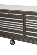 6FT 17 - Drawer Tool Bench Workstation & Tool Box – Heavy - Duty Rolling Workbench with Power Outlets & USB | Multi - Color Options - with Gunmetal Gray Anti Scratch | Sold by Uncle Wiener's Wholesale