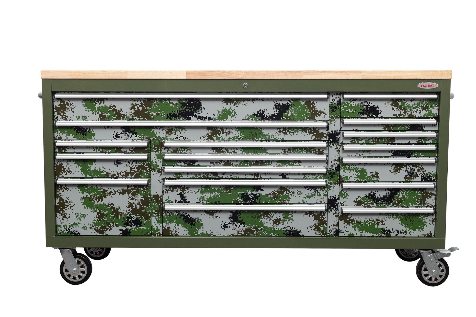 6FT 17 - Drawer Tool Bench Workstation & Tool Box – Heavy - Duty Rolling Workbench with Power Outlets & USB | Multi - Color Options - with Green Ops Digital | Sold by Uncle Wiener's Wholesale