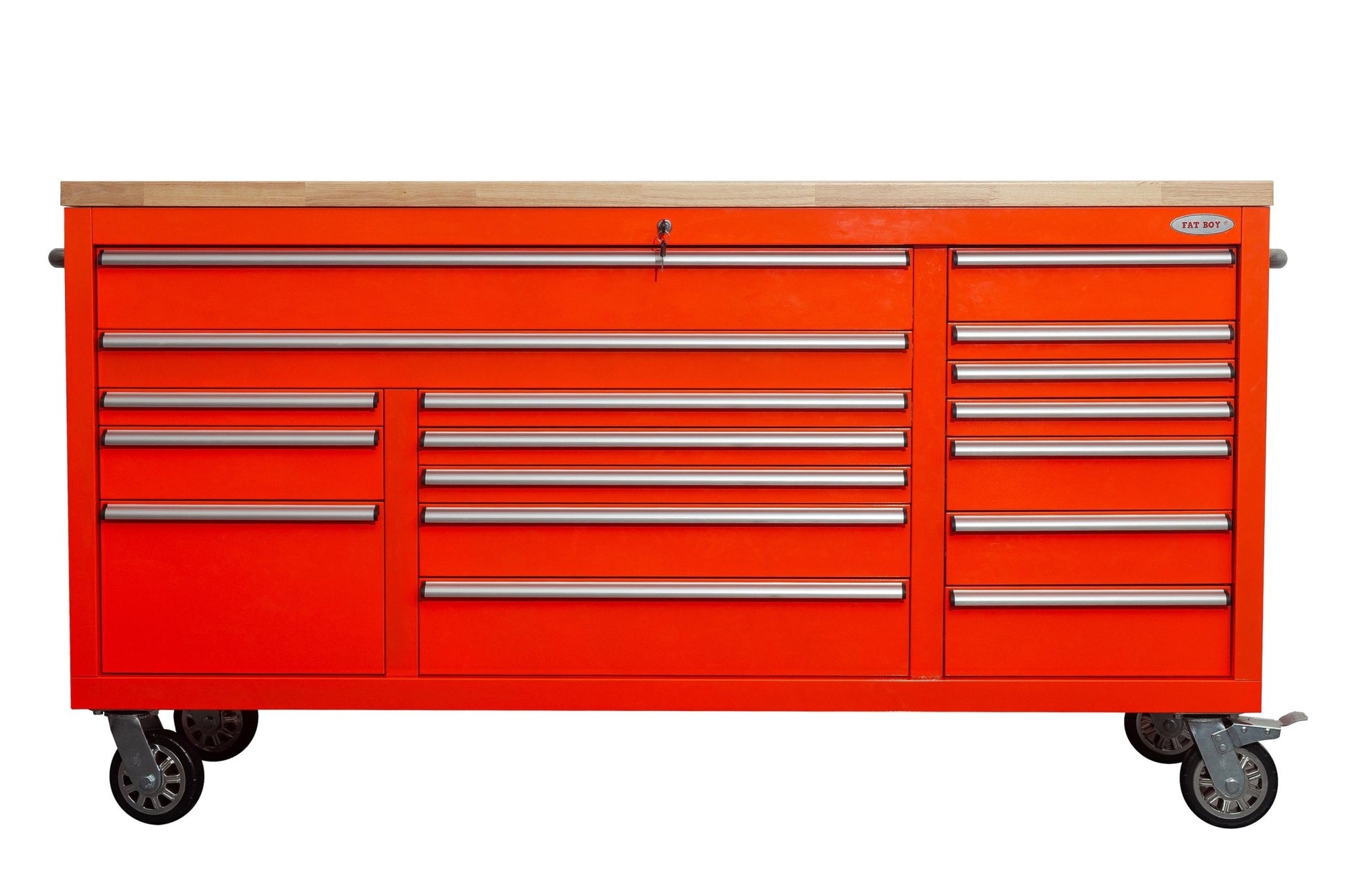 6FT 17 - Drawer Tool Bench Workstation & Tool Box – Heavy - Duty Rolling Workbench with Power Outlets & USB | Multi - Color Options - with Inferno Red | Sold by Uncle Wiener's Wholesale
