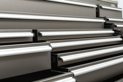 6FT 17 - Drawer Tool Bench Workstation & Tool Box – Heavy - Duty Rolling Workbench with Power Outlets & USB | Multi - Color Options - with Gunmetal Gray Anti Scratch | Sold by Uncle Wiener's Wholesale