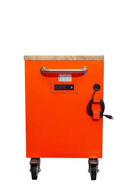 6FT 17 - Drawer Tool Bench Workstation & Tool Box – Heavy - Duty Rolling Workbench with Power Outlets & USB | Multi - Color Options - with Inferno Red | Sold by Uncle Wiener's Wholesale