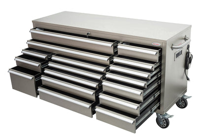 6FT 17 - Drawer Tool Bench Workstation & Tool Box – Heavy - Duty Rolling Workbench with Power Outlets & USB | Multi - Color Options - with Nickel Silver Anti Scratch | Sold by Uncle Wiener's Wholesale