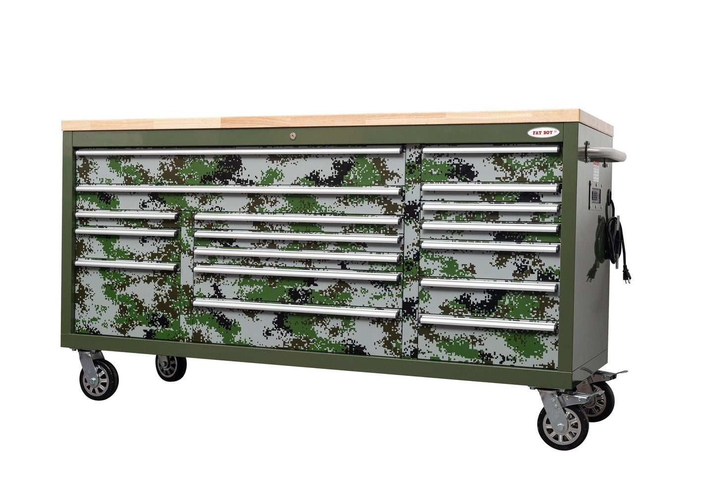 6FT 17 - Drawer Tool Bench Workstation & Tool Box – Heavy - Duty Rolling Workbench with Power Outlets & USB | Multi - Color Options - with Savannah Stealth | Sold by Uncle Wiener's Wholesale