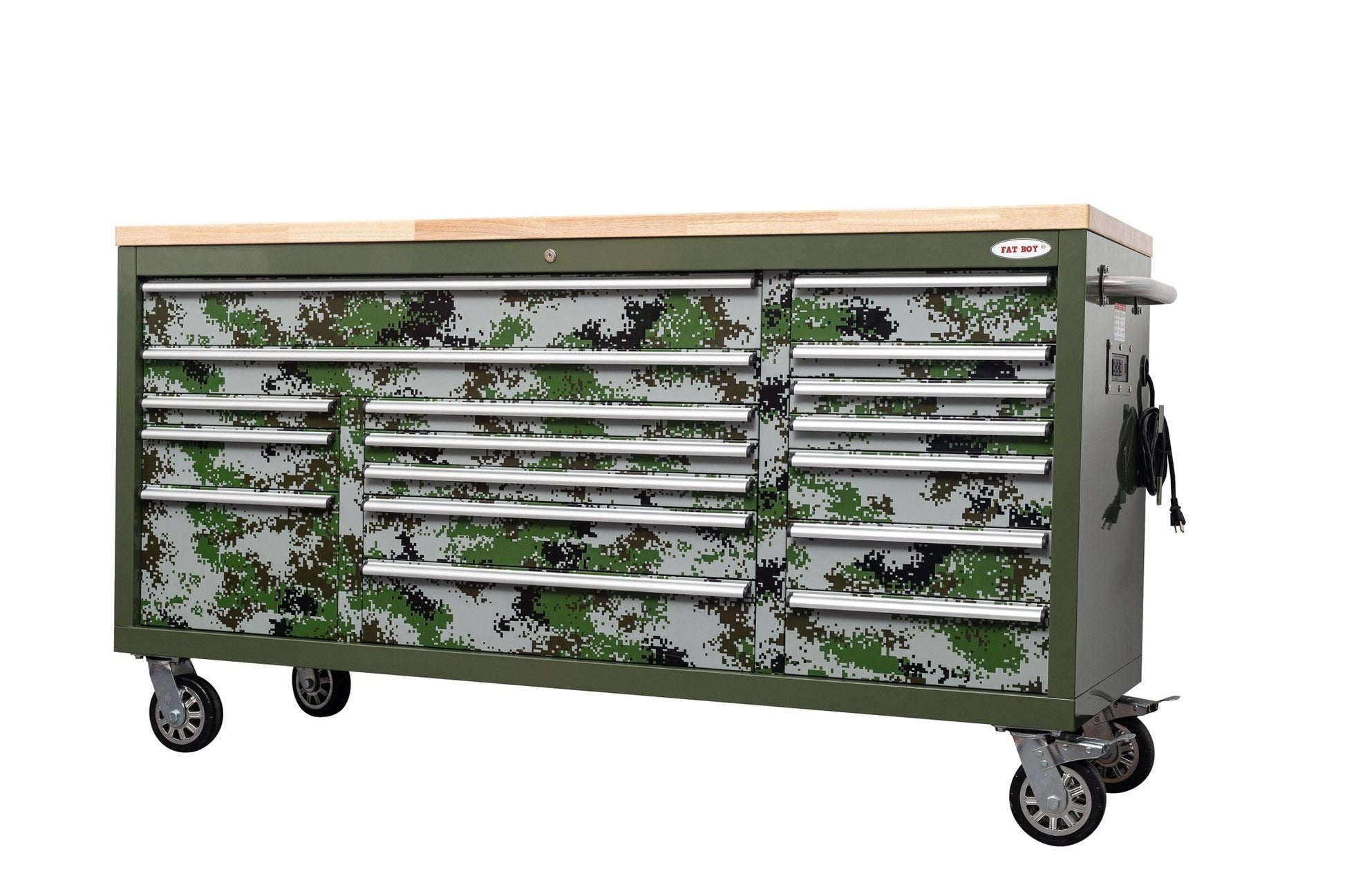 6FT 17 - Drawer Tool Bench Workstation & Tool Box – Heavy - Duty Rolling Workbench with Power Outlets & USB | Multi - Color Options - with Savannah Stealth | Sold by Uncle Wiener's Wholesale